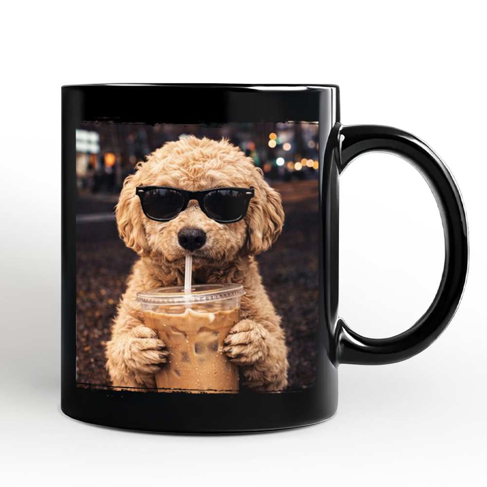 Poodle Iced Coffee Mug, Funny Dog Parents Gift