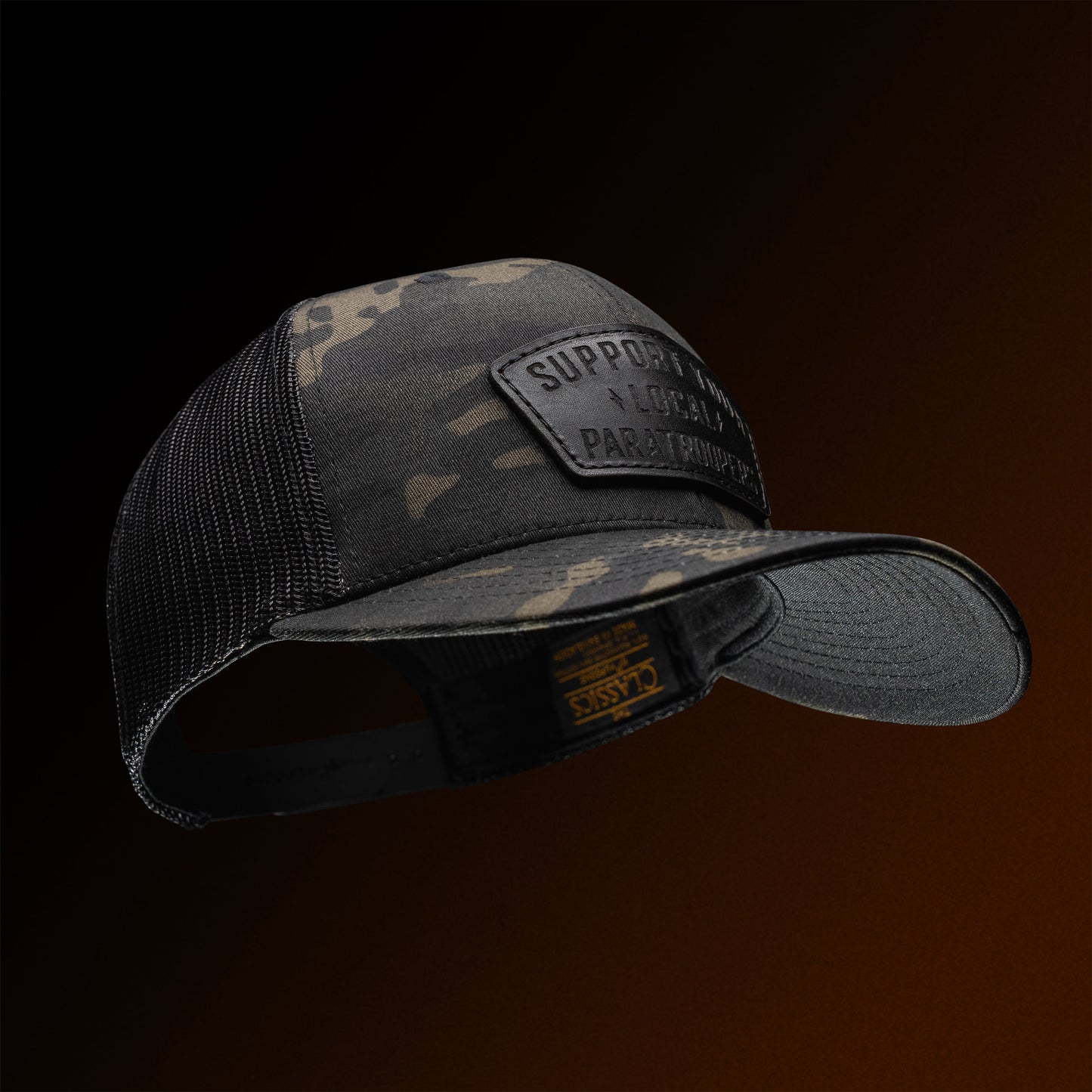 Support Local Paratrooper Leather Patch Tactical Snapback
