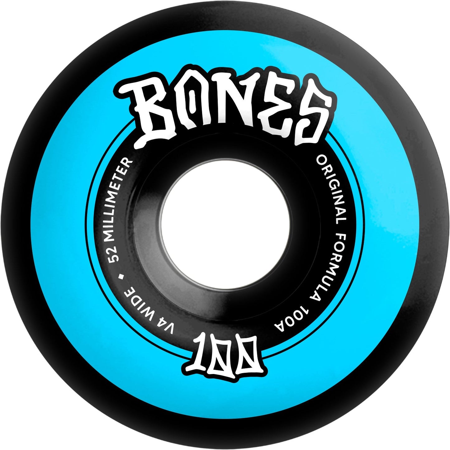 Bones OG 100's Original Formula V4 Wide 52mm 100a Wheels - Black (Set of 4)