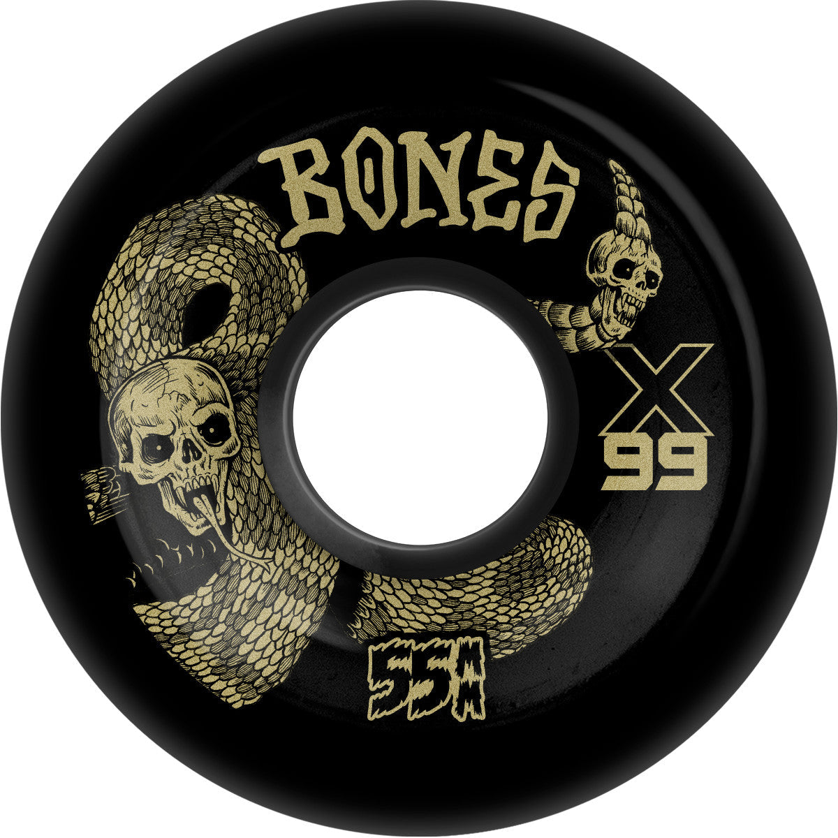 Bones X-Formula Death Venom V6 Wide-Cut 55mm 99a Wheels - Black (Set of 4)