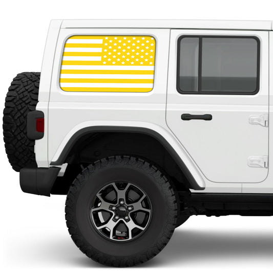 White & Yellow Side Windows Printed Vinyl Decal