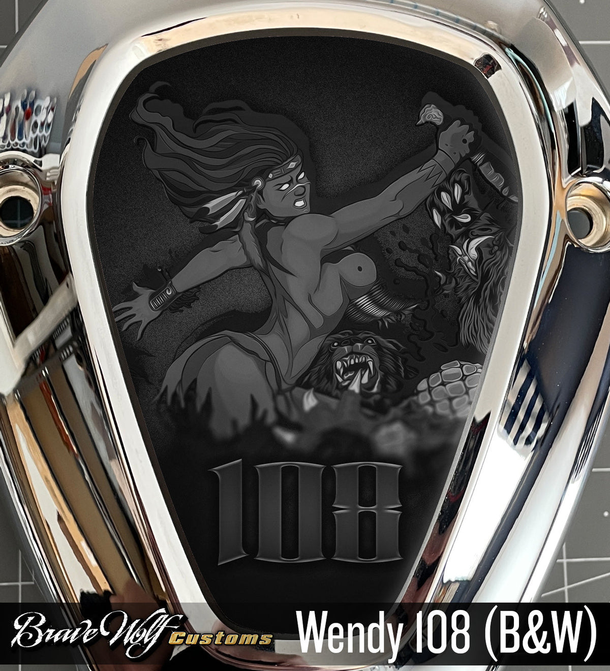 Powerplus V-Cover Decal - Wendy 108 (B&W)