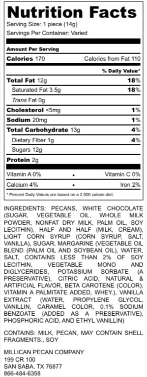 White Chocolate Caramillicans - Individual