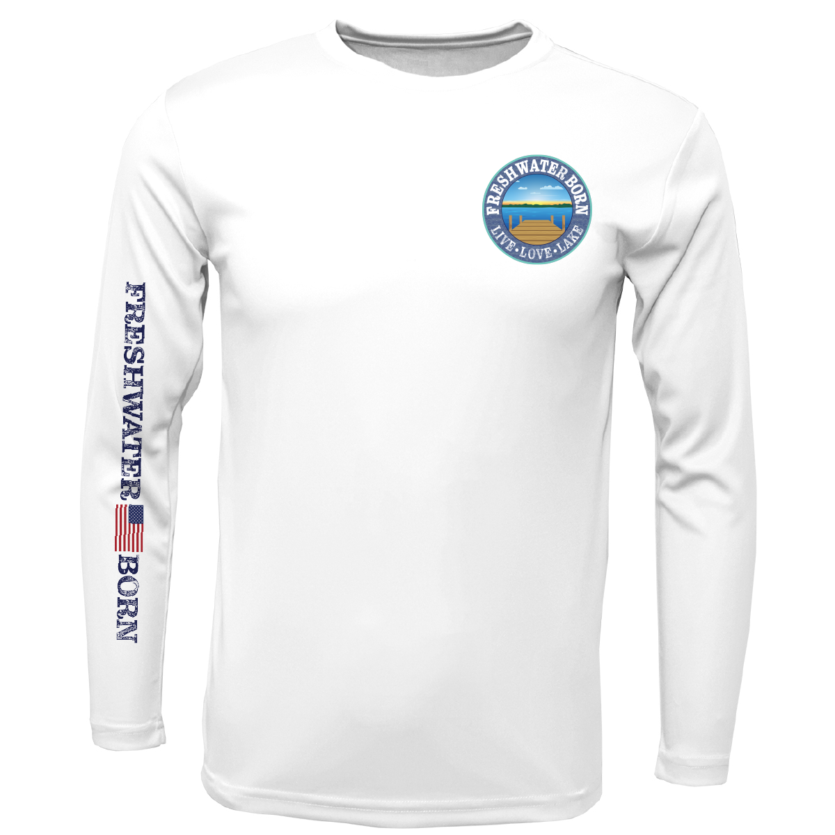 Freshwater Born- Fish, Hunt, Explore, Unwind Boy's UPF 50+ Dry-Fit Shirt