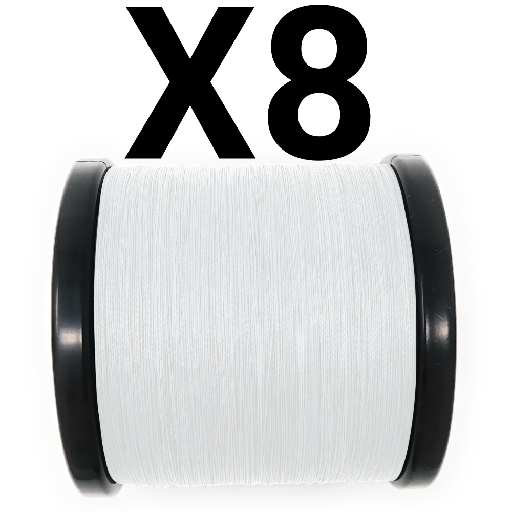 Reaction Tackle X8 Braided Fishing Line - NO FADE White 8 Strand - NEW