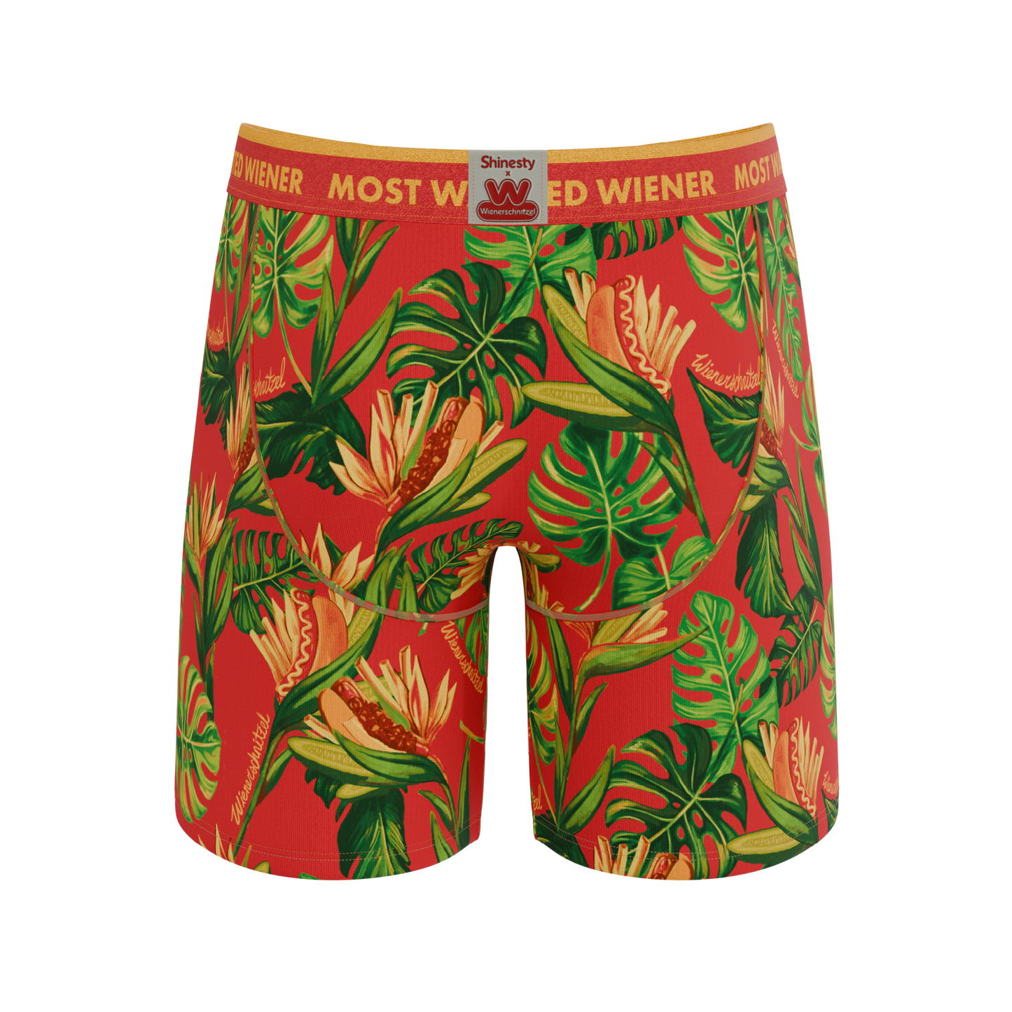The Wiener In Paradise | Shinesty X Wienerschnitzel Tropical Long Leg Ball Hammock® Pouch Underwear With Fly