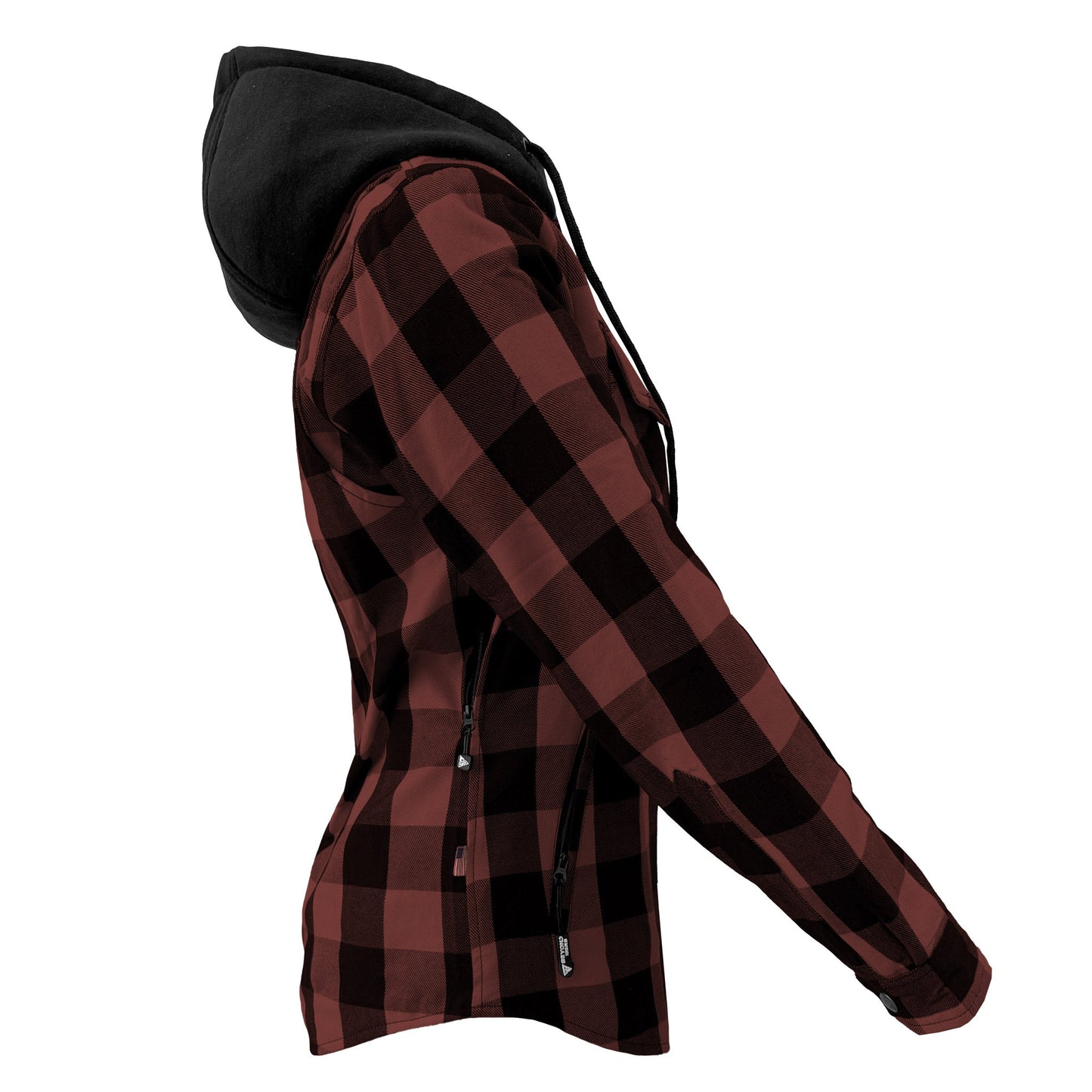Protective Flannel Hoodie for Women - Brown and Black Checkered