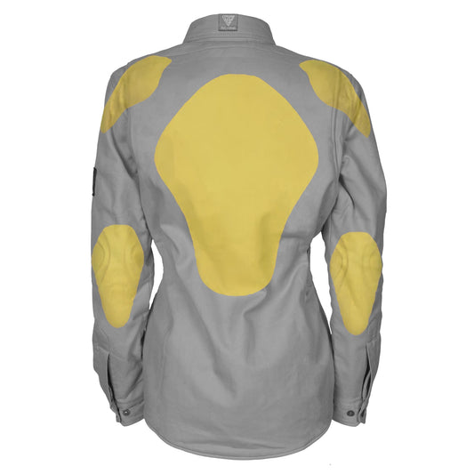 Protective Flannel Shirt for Women - Grey Solid with Pads