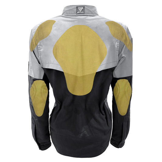 Flannel Reflective Shirt "Alloy Eclipse" for Women - Black and Silver with Pads