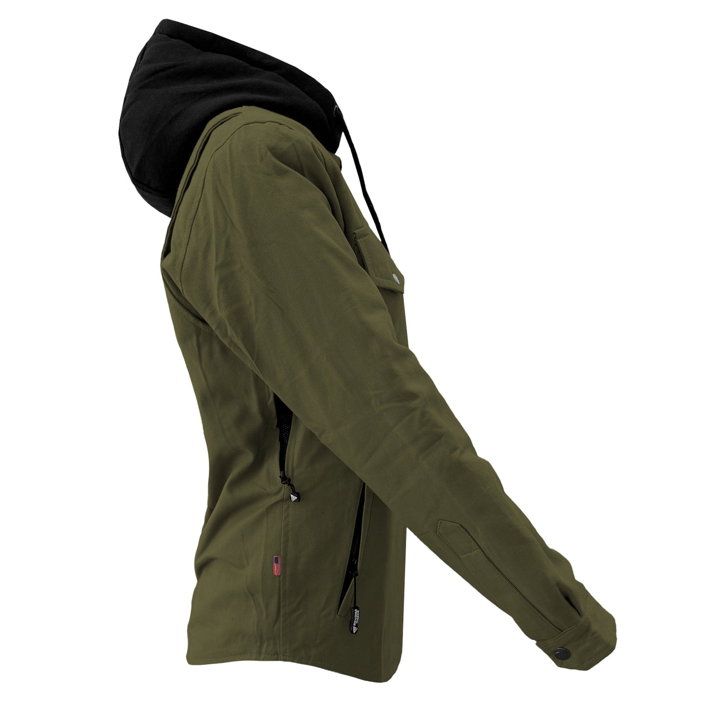 Protective Flannel Hoodie For Women - Army Green Solid