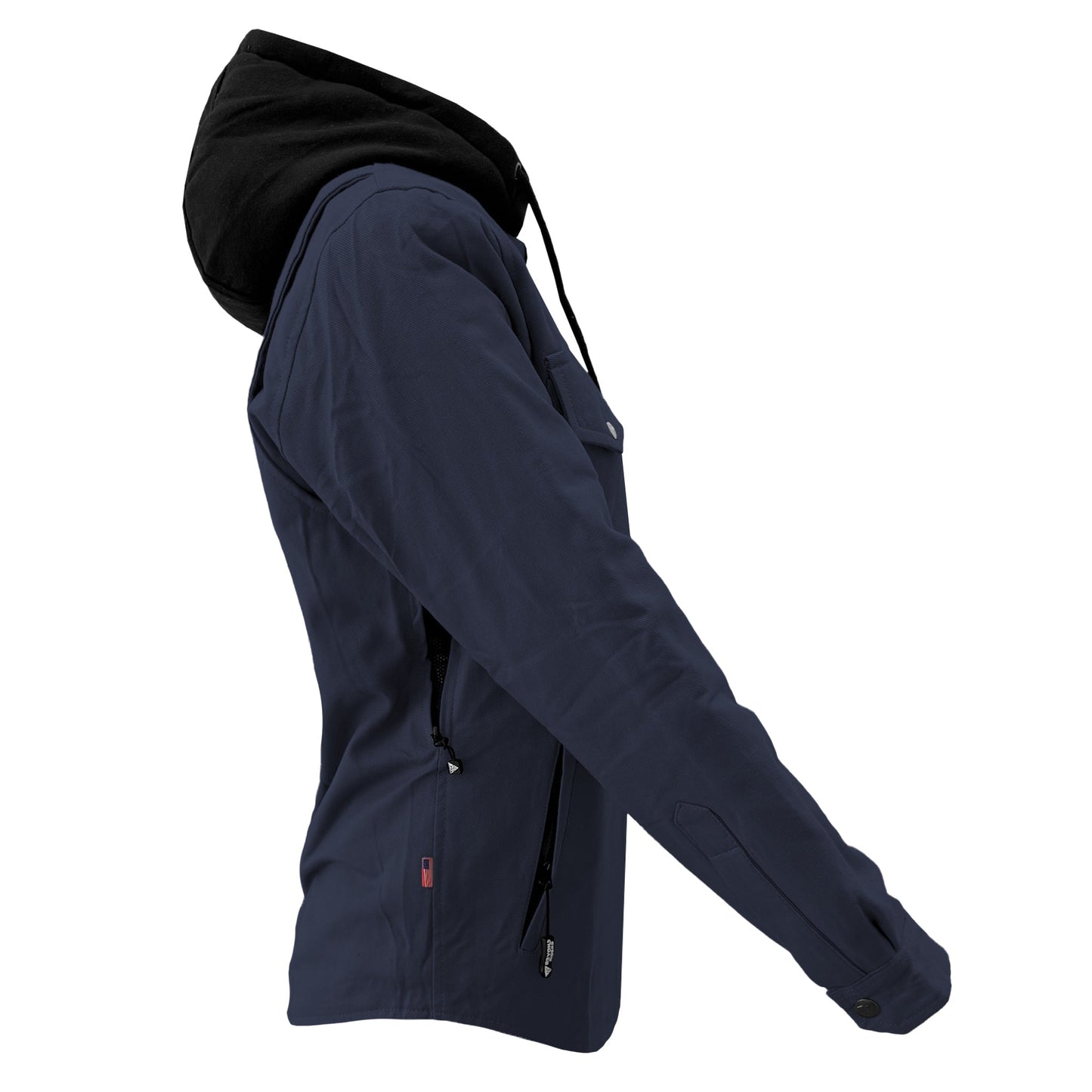 Protective Flannel Hoodie For Women - Navy Blue Solid