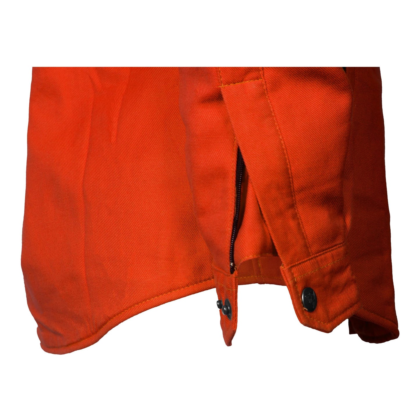 Protective Flannel Shirt for Women - Orange Solid with Pads