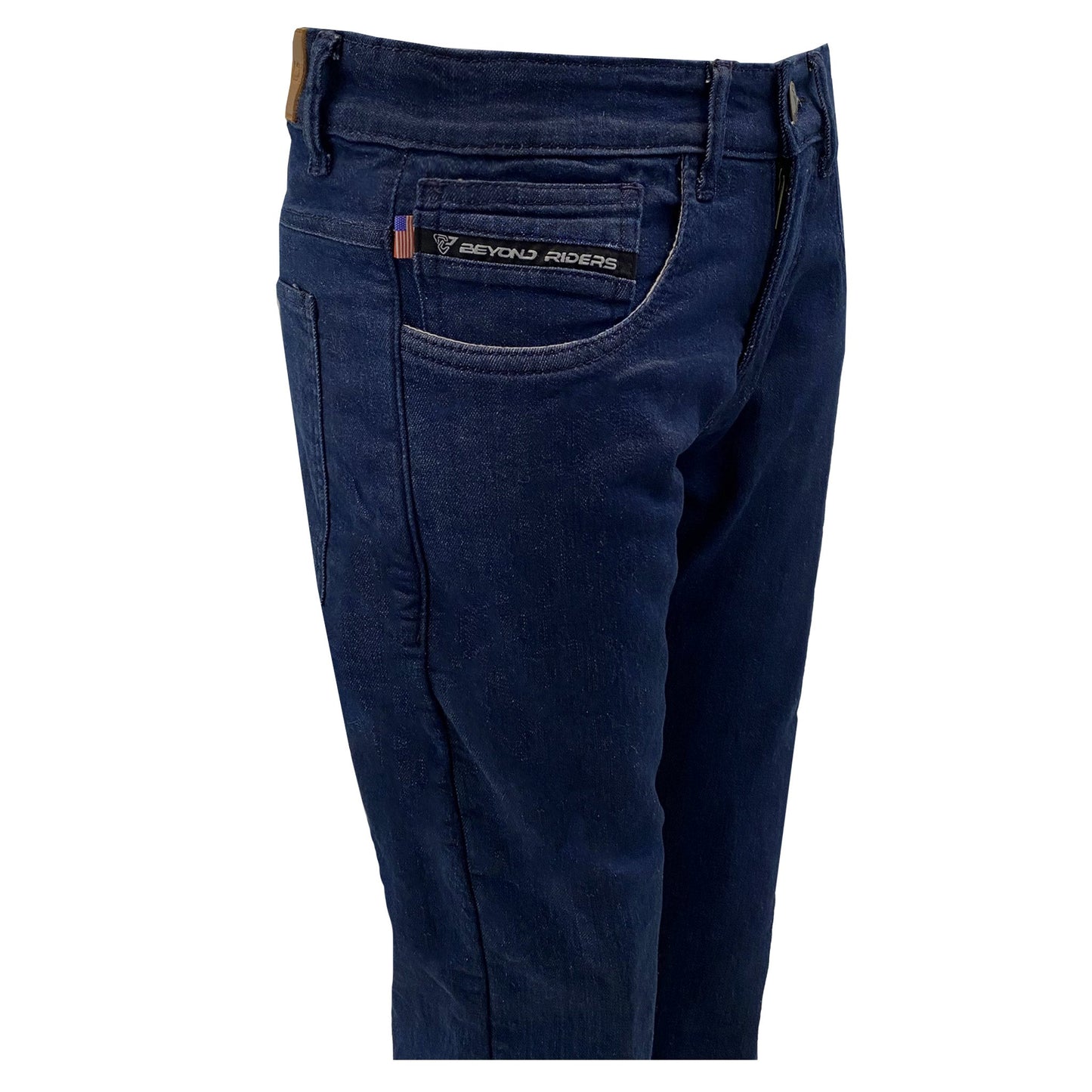 Straight Leg Protective Denim Pants (Jeans) for Women - Indigo Blue with Pads