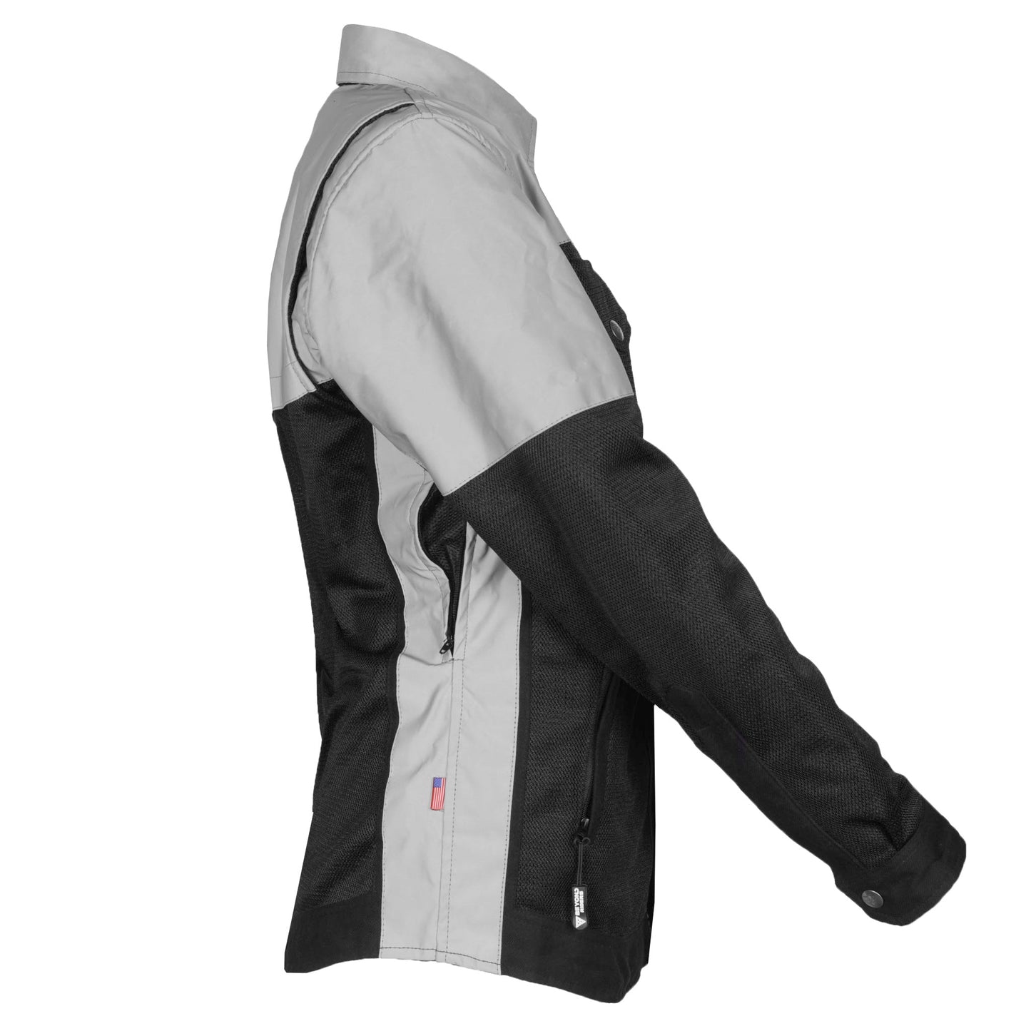 Summer Mesh Reflective Shirt "Alloy Eclipse" for Women - Black and Silver