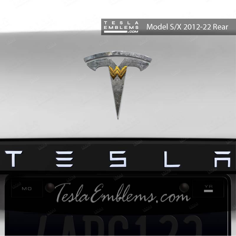 Wonder Woman Tesla Emblem Decals (Front + Back) | Model S