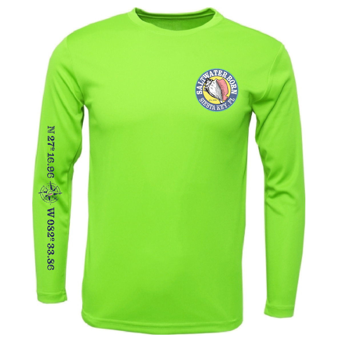 Siesta Key, FL "Surrender The Booty" Men's Long Sleeve UPF 50+ Dry-Fit Shirt