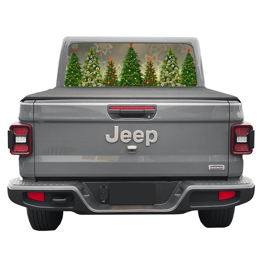 Xmas Tree Lights Rear Window Decal