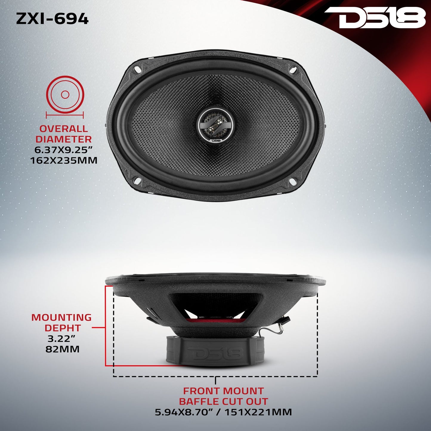 ZXI 6x9" 2-Way Coaxial Speakers with Kevlar Cone | 120W RMS 4-Ohm