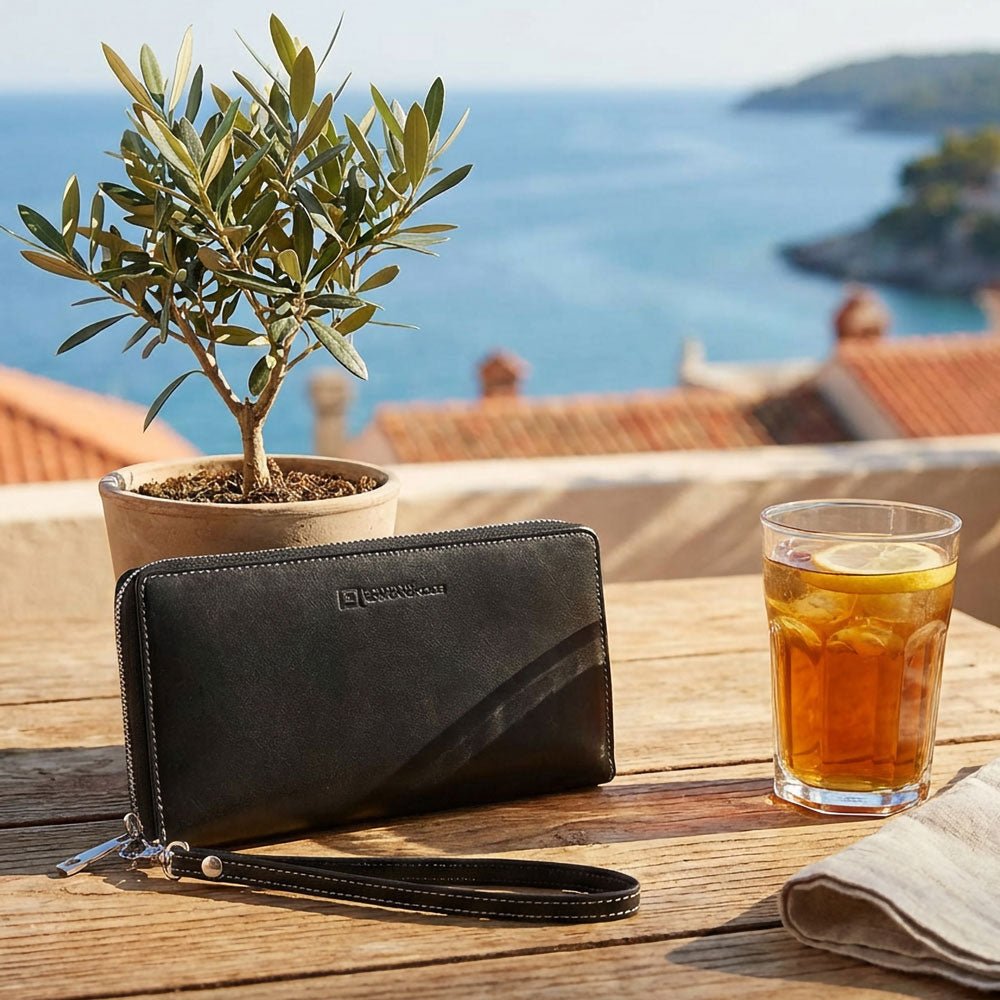 Women's RFID Blocking Zip-Around Clutch