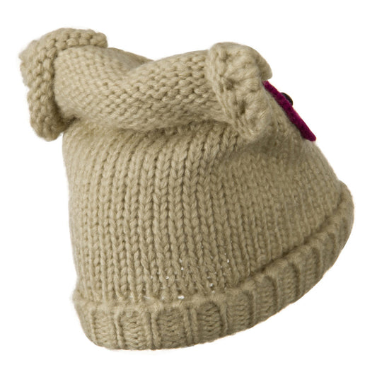 Unisex Acrylic Blend Animal Cuff Beanie