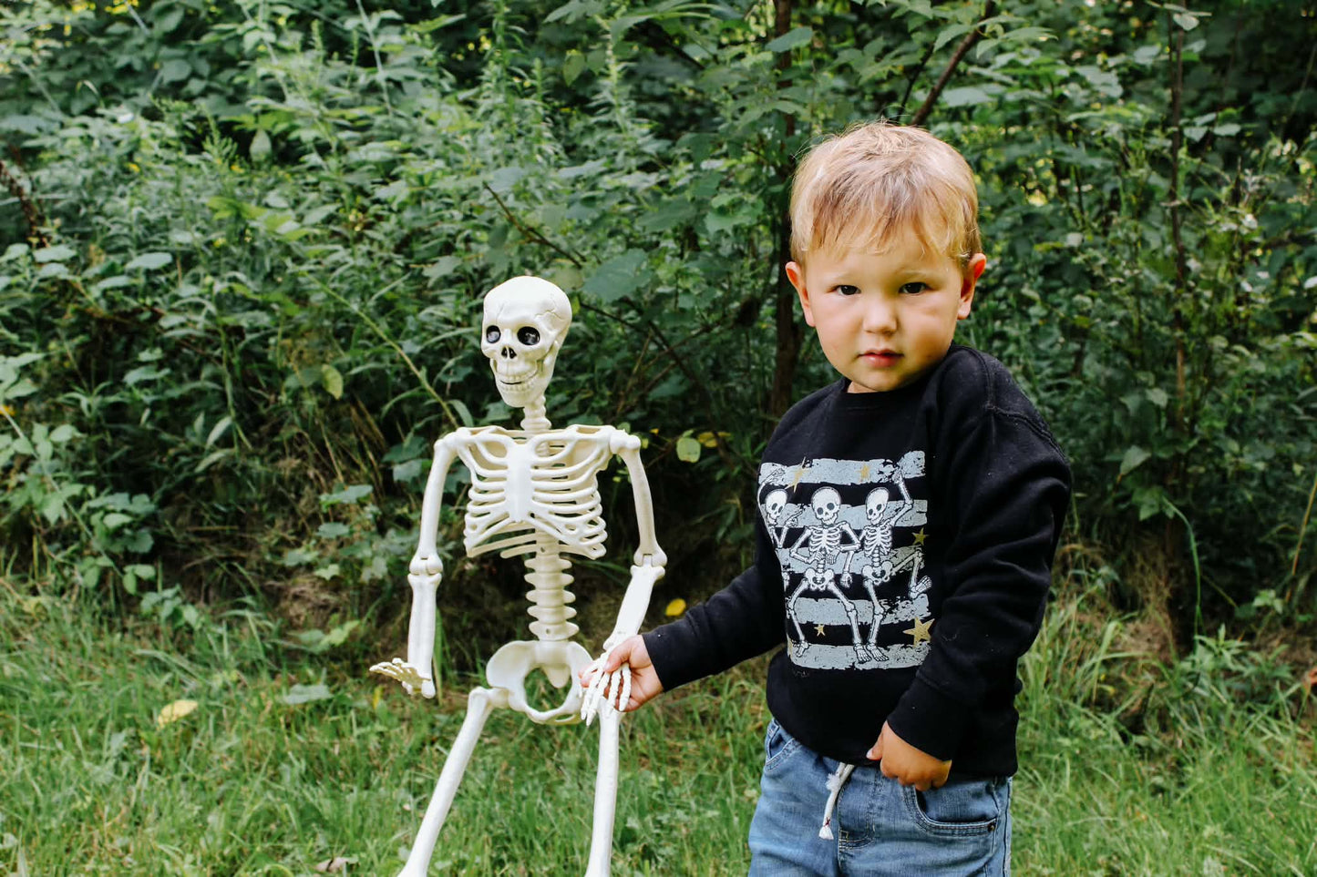 Striped Skeletons Toddler/Youth Crewneck Sweatshirt