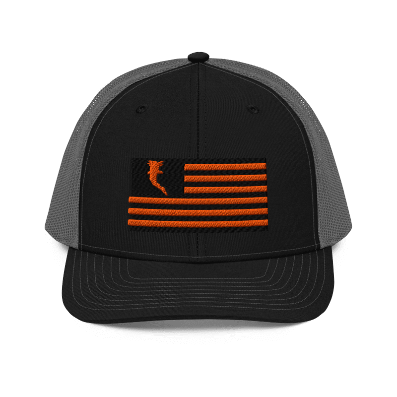 Flag Embroidered Neon Orange (Snapback)