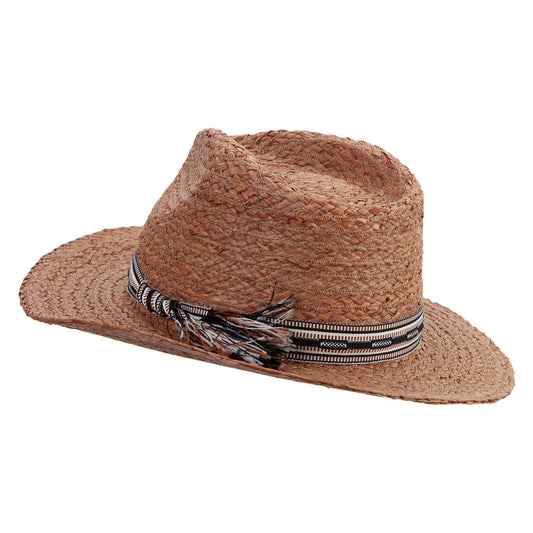 Men's Dark Raffia Fedora Hat