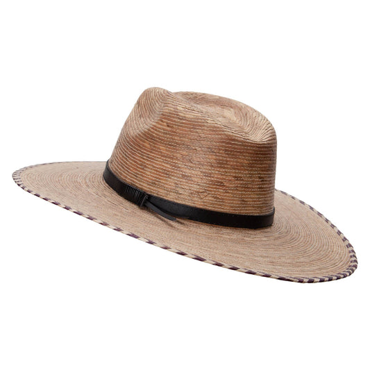 Womens Palm Braided Fedora Hat