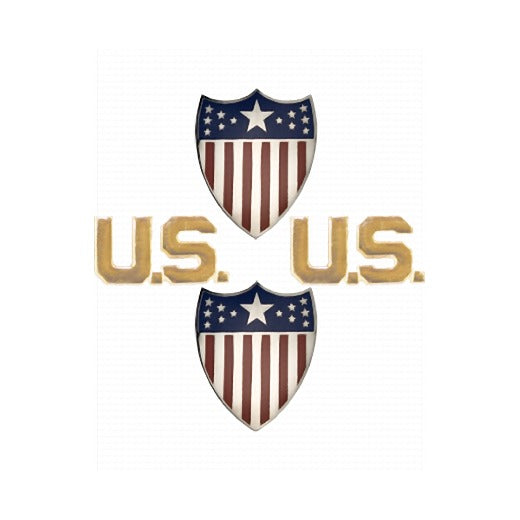 Adjutant General Officer Branch Insignia Set with U.S. Letters