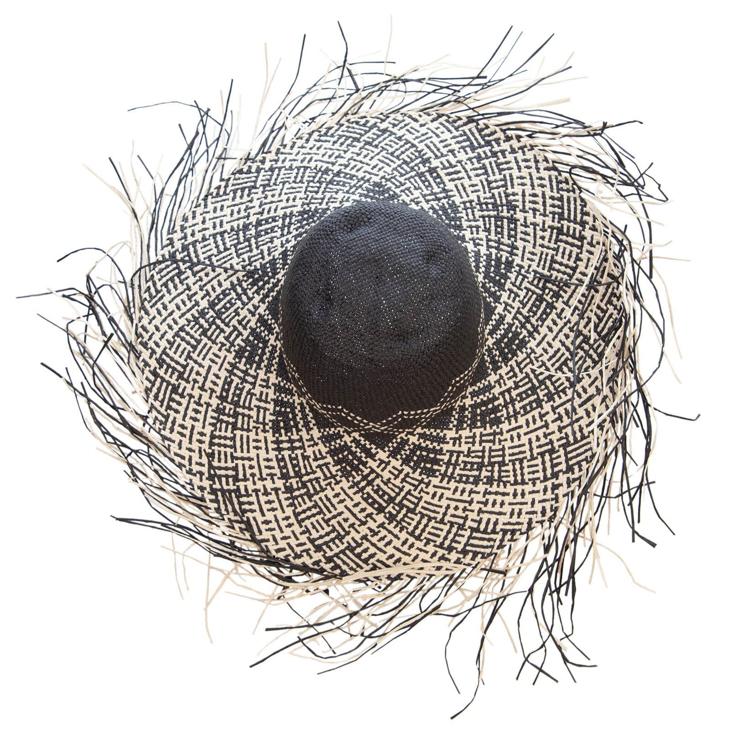 Women's Woven Paper Long Fringed Brim