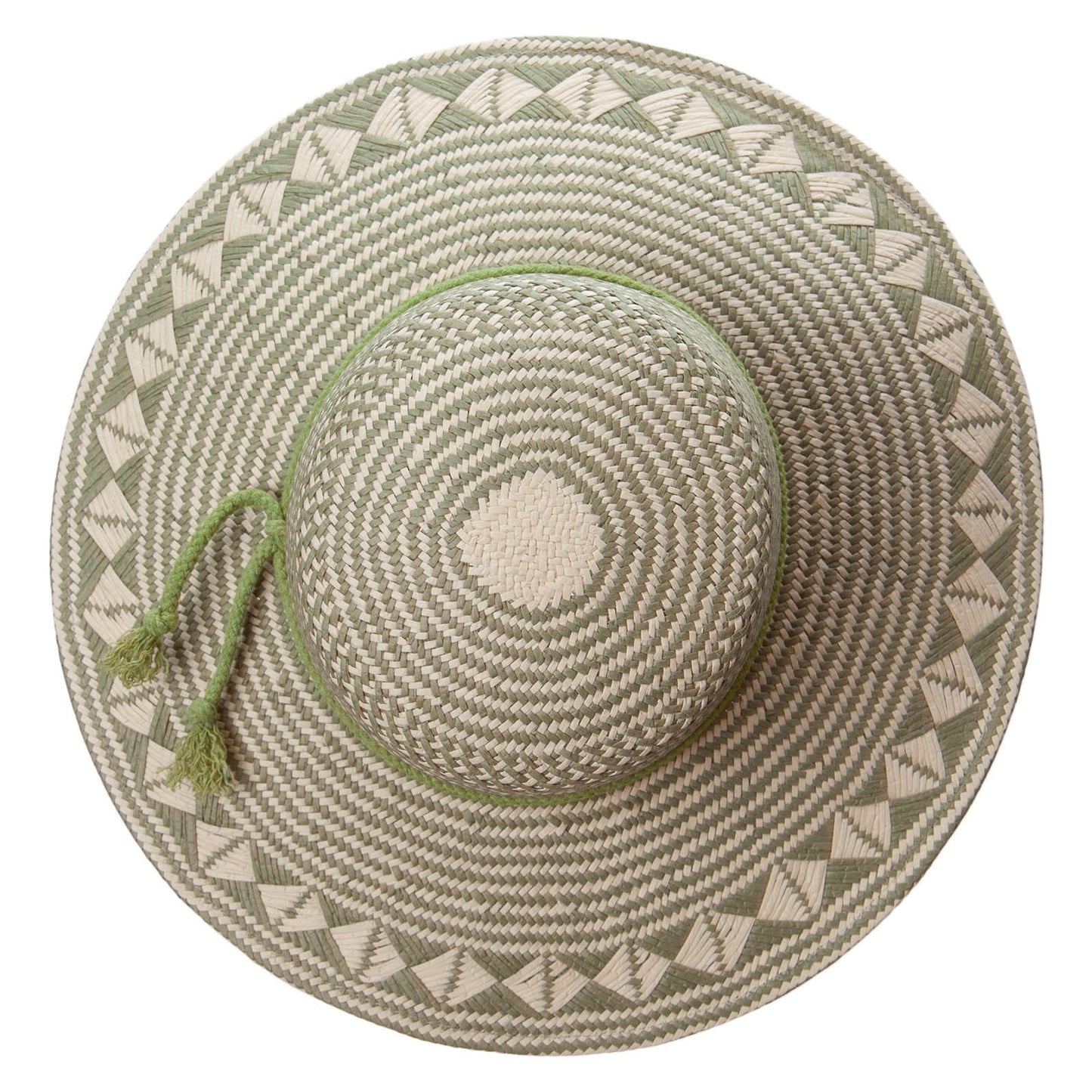 Womens Woven Paper with geometric design Hat