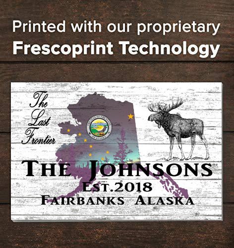 Alaska Home Sign Personalized Family Name