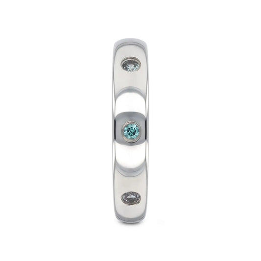 ALEX Polished Domed Tungsten Carbide Ring with Alexandrite Setting - 4mm