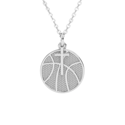 Basketball Dangle Cross Necklace