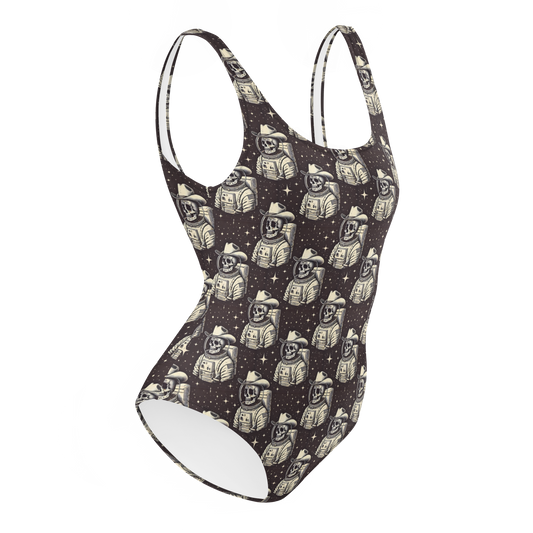Space Renegade: Astronaut Calavera Outlaw One-Piece Swimsuit