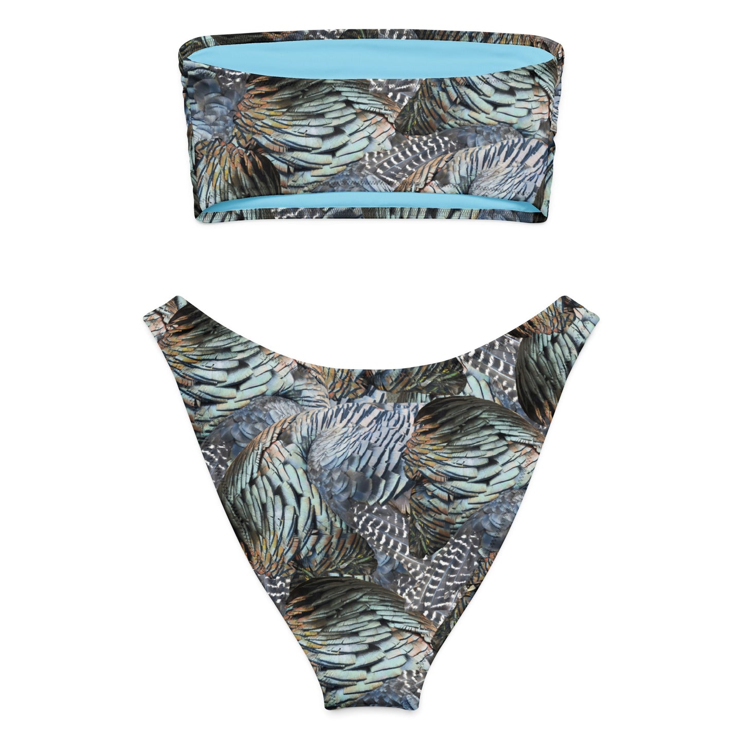 Turkey Feather UPF 50 Bandeau Bikini, FREE Shipping