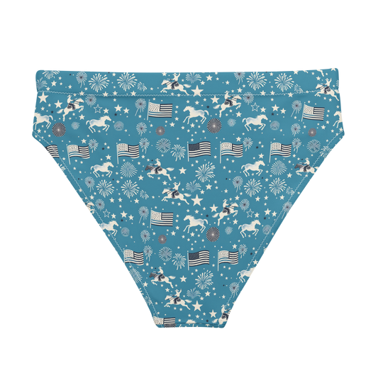 Independence Blues: Fourth of July Cowboy High-Waisted Bikini Bottom