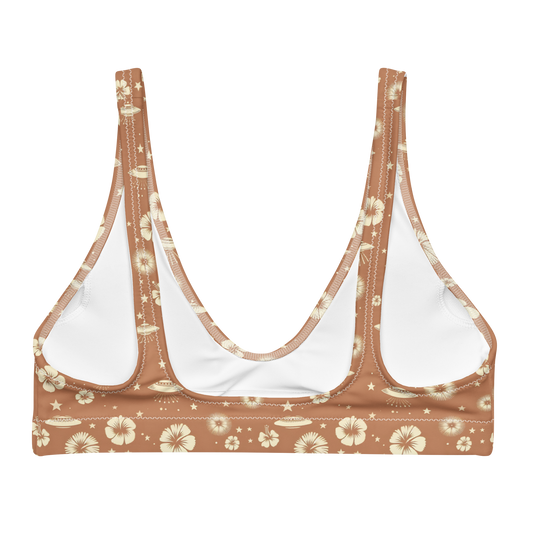 Beyond the Hibiscus: Unidentified Flying Florals High-Waisted Bikini Top