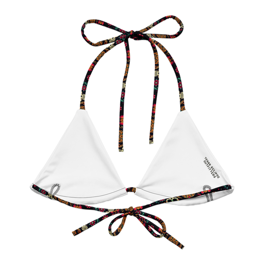 Night Calavera: Dark Skulls String Bikini Top