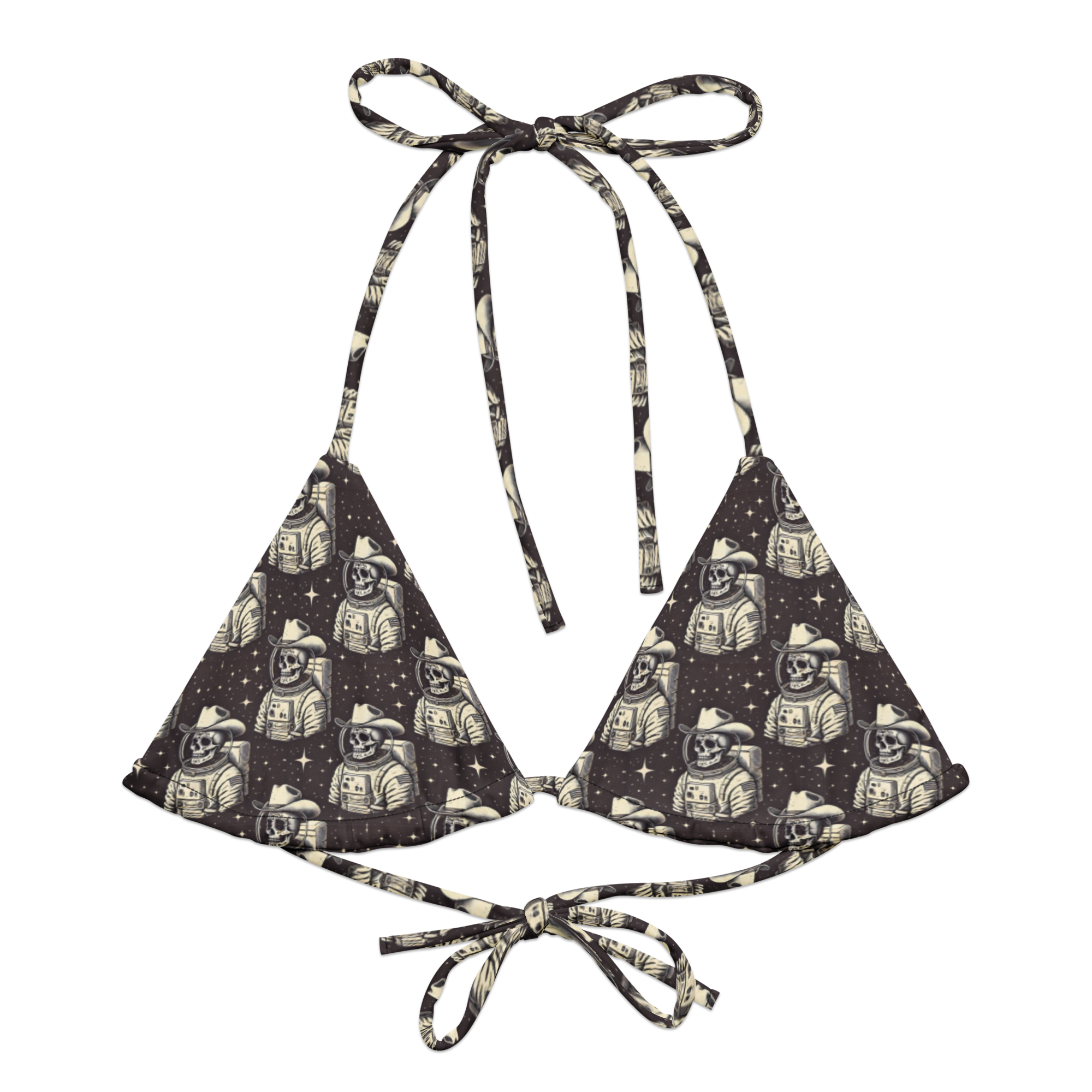 Night Calavera: Dark Skulls String Bikini Bottom