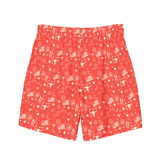 Starry Steer: An American Icon Swim Trunks
