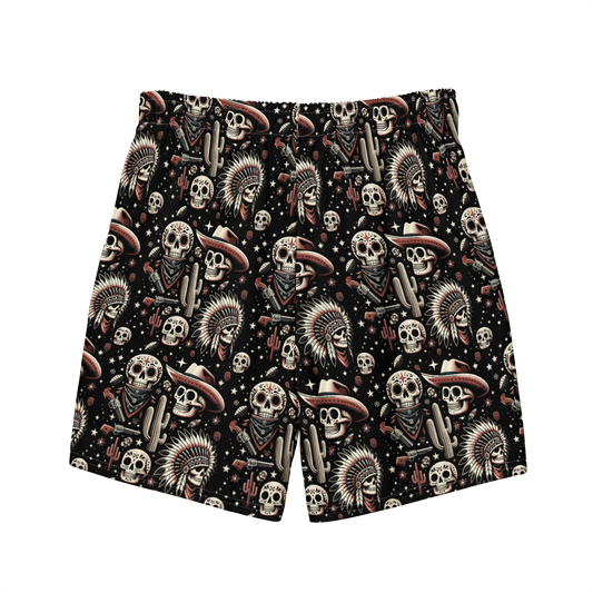 Renegade Revel: Outlaw Skull Swim Trunks