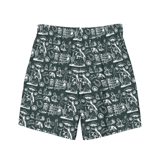 Wild Ride: Broncs, UFOs, and Cactus Skies Swim Trunks
