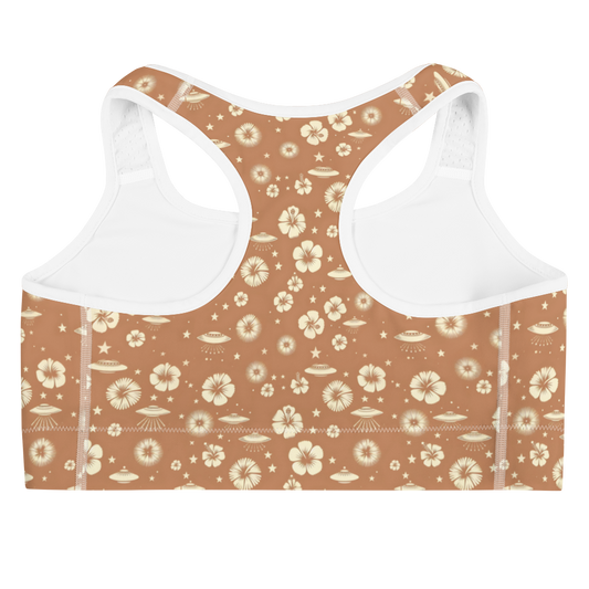 Beyond the Hibiscus: Unidentified Flying Florals Sports Bra
