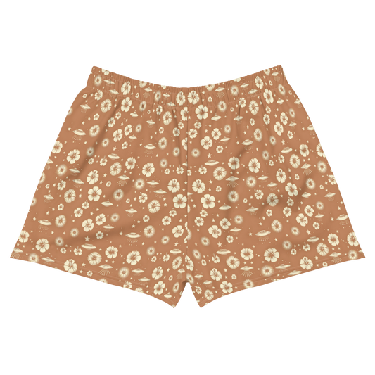 Beyond the Hibiscus: Unidentified Flying Florals Athletic Shorts