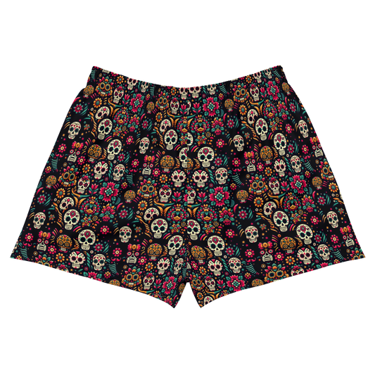 Night Calavera: Dark Skulls Athletic Shorts