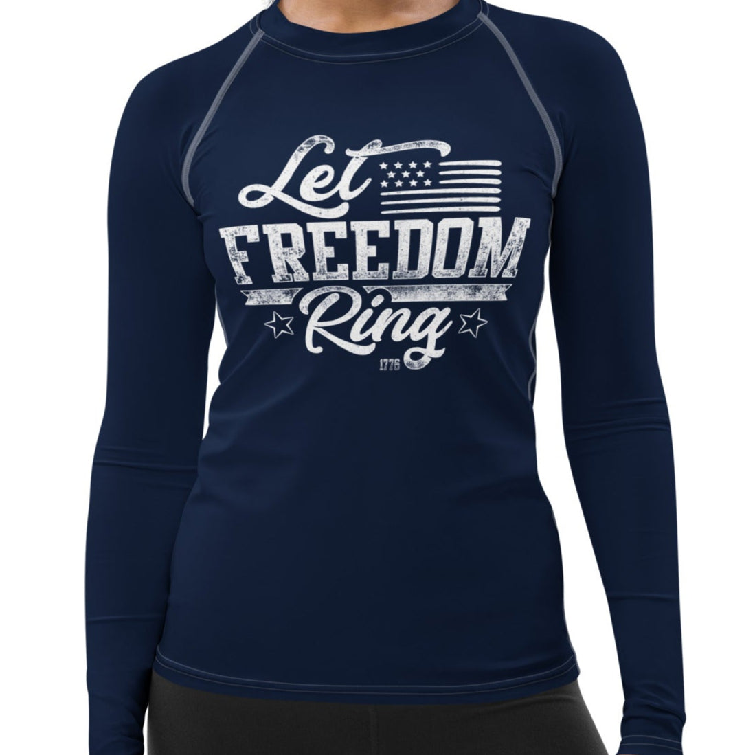 Women's UPF 50 Let Freedom Ring USA 2A Rash Guard