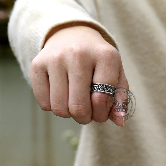 All-Seeing Eye Stainless Steel Band Ring