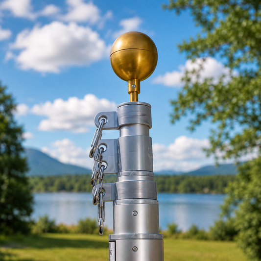 Aluminum Gold Flagpole Ball Topper