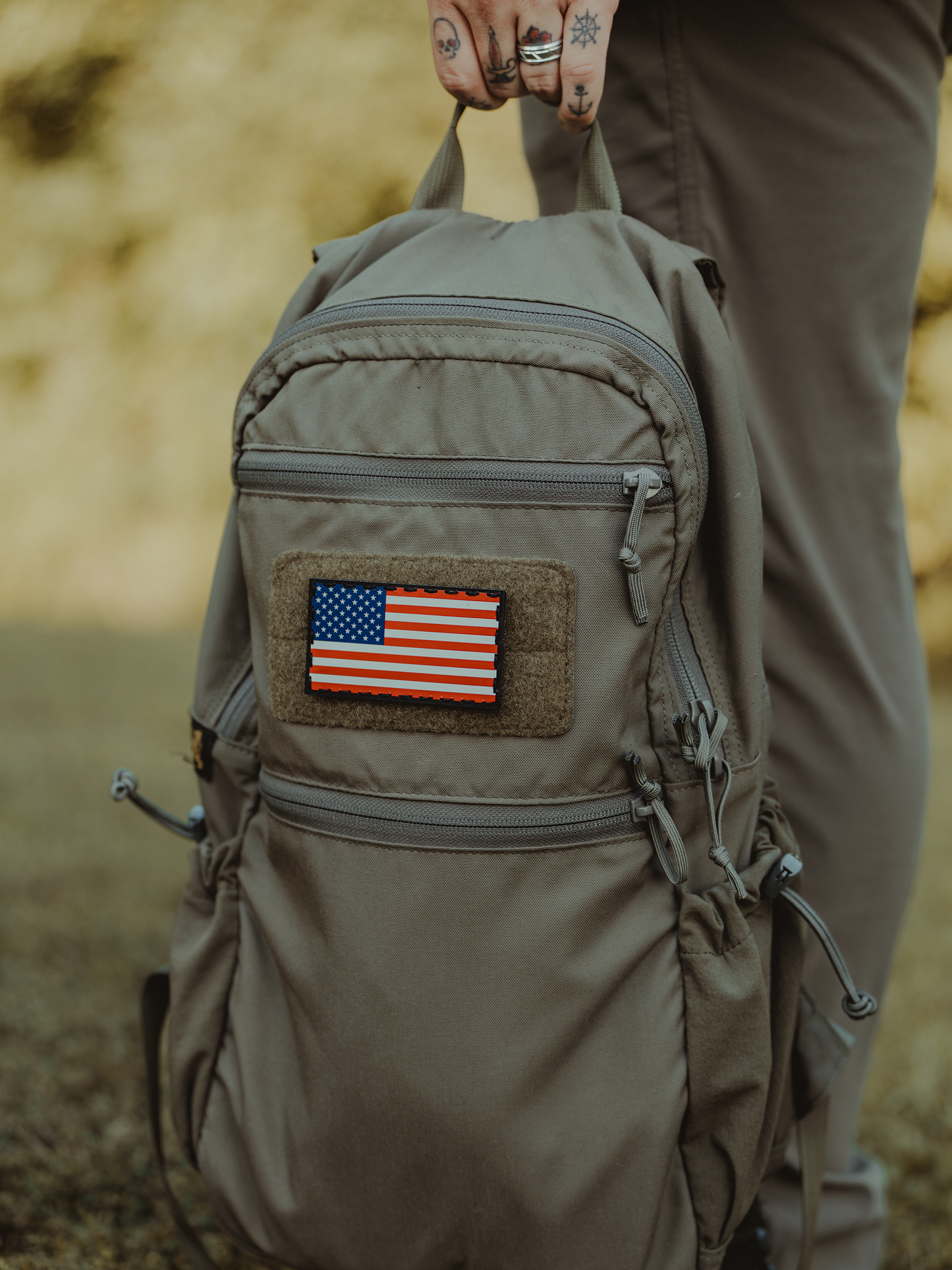 American Flag Leather Patch - UV Print